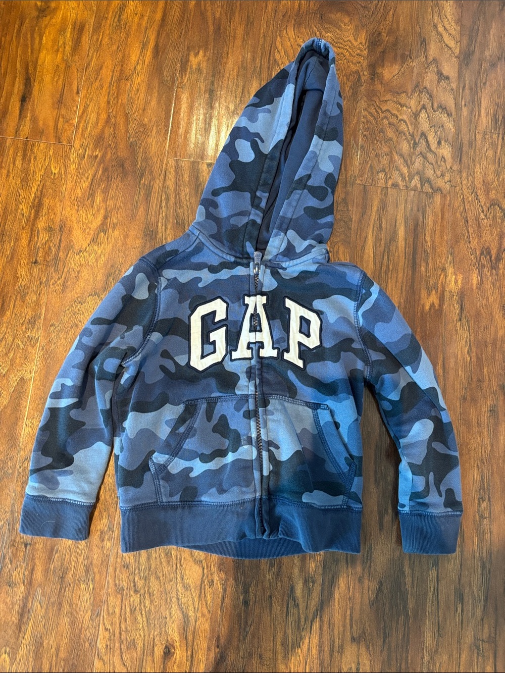GAP Blue Camouflage Zip Hoodie